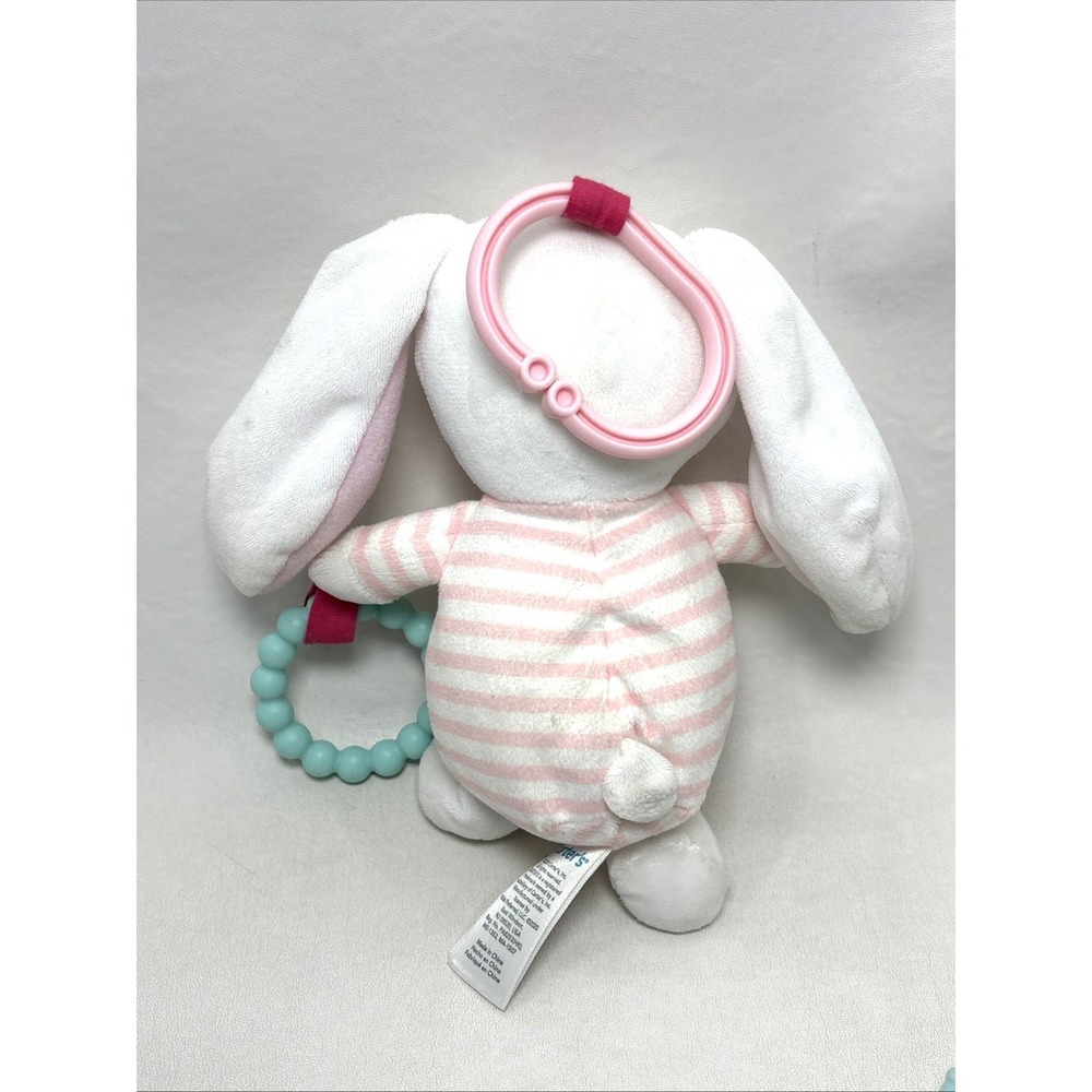 Carter's Bunny Elephant Plush Stuffed Animal W/ Teether Musical Squeak Rattle - Picture 8 of 11
